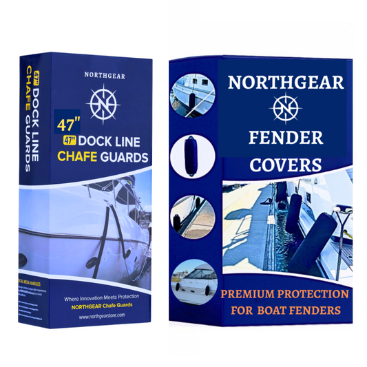 NORTHGEAR Premium Boat Protection Bundle – Chafe Guards & Fender Covers (2-Pack)
