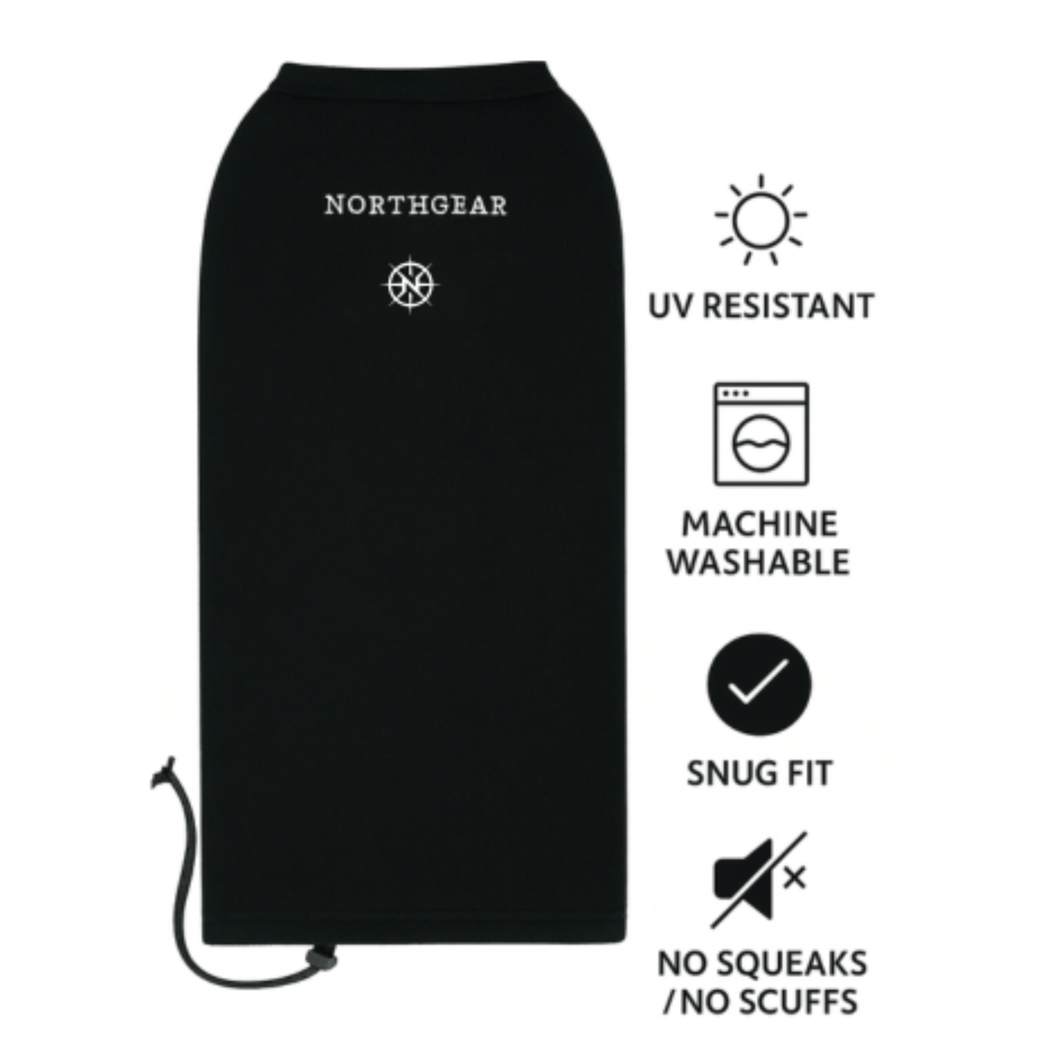 NORTHGEAR™ Premium Fender Covers – 23" Black Marine-Grade Protection