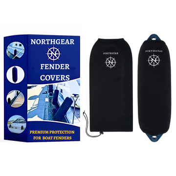 NORTHGEAR™ Premium Fender Covers – 23" Black Marine-Grade Protection