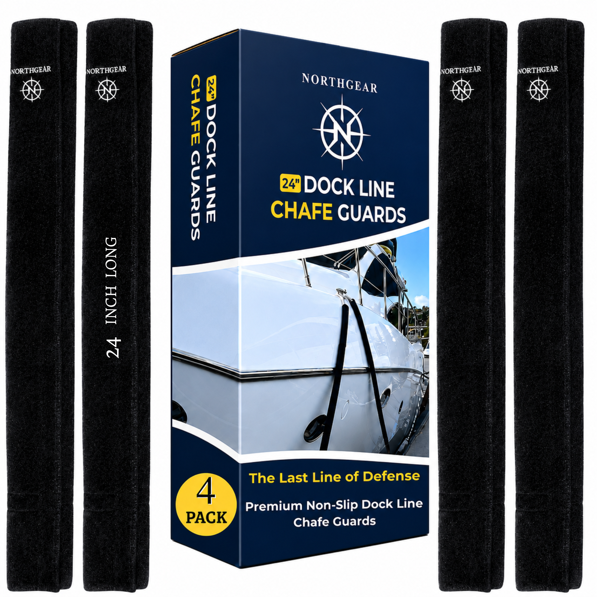 NORTHGEAR® Premium Non-Slip Dock Line Chafe Guards (4 Pack)