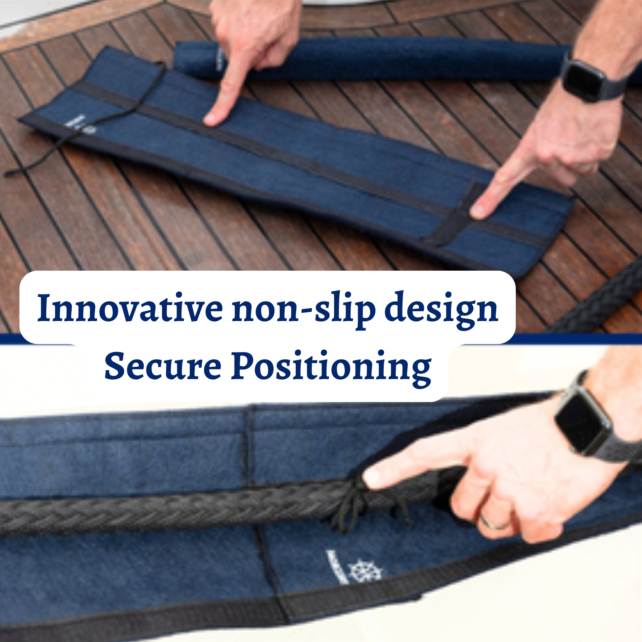 Extra Long 47" Non-Slip Dock Line Chafe Guards - BLACK