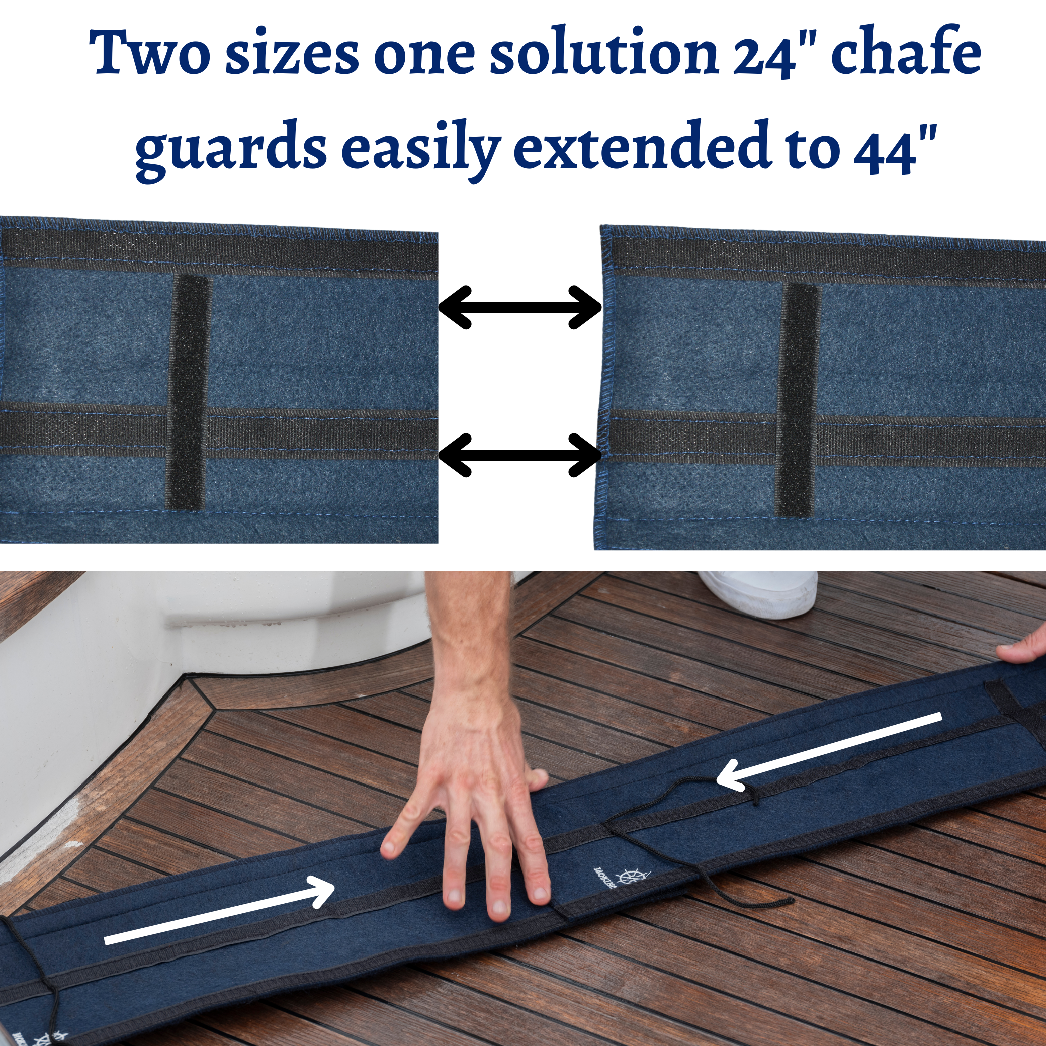 24" Black Dock Line Chafe Guards – 6-Piece Set (3-Pack Bundle) | Heavy-Duty Polypropylene Protection