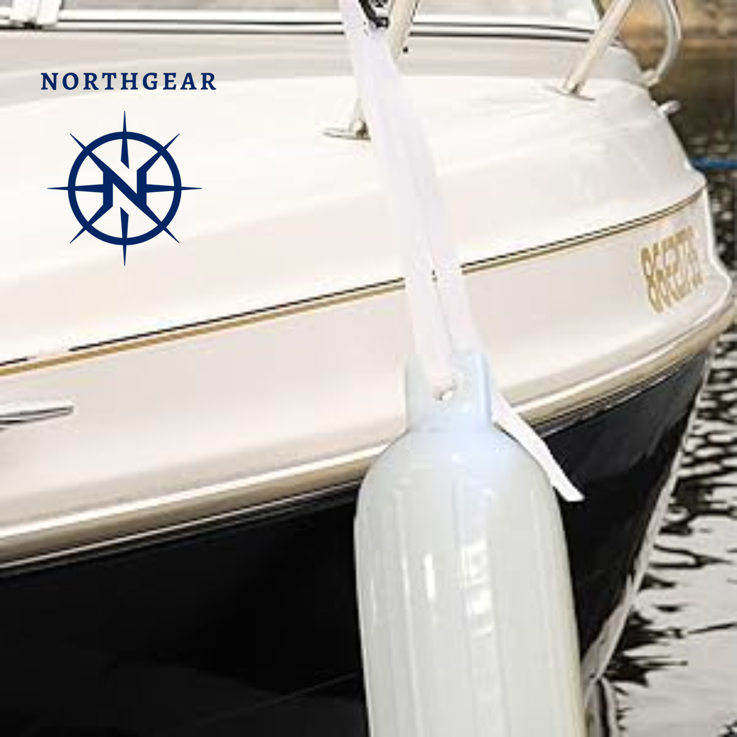 Polyform G-Series Twin Eye Boat Fender – White (8.8" × 26.8") Marine-Grade Hull Protection