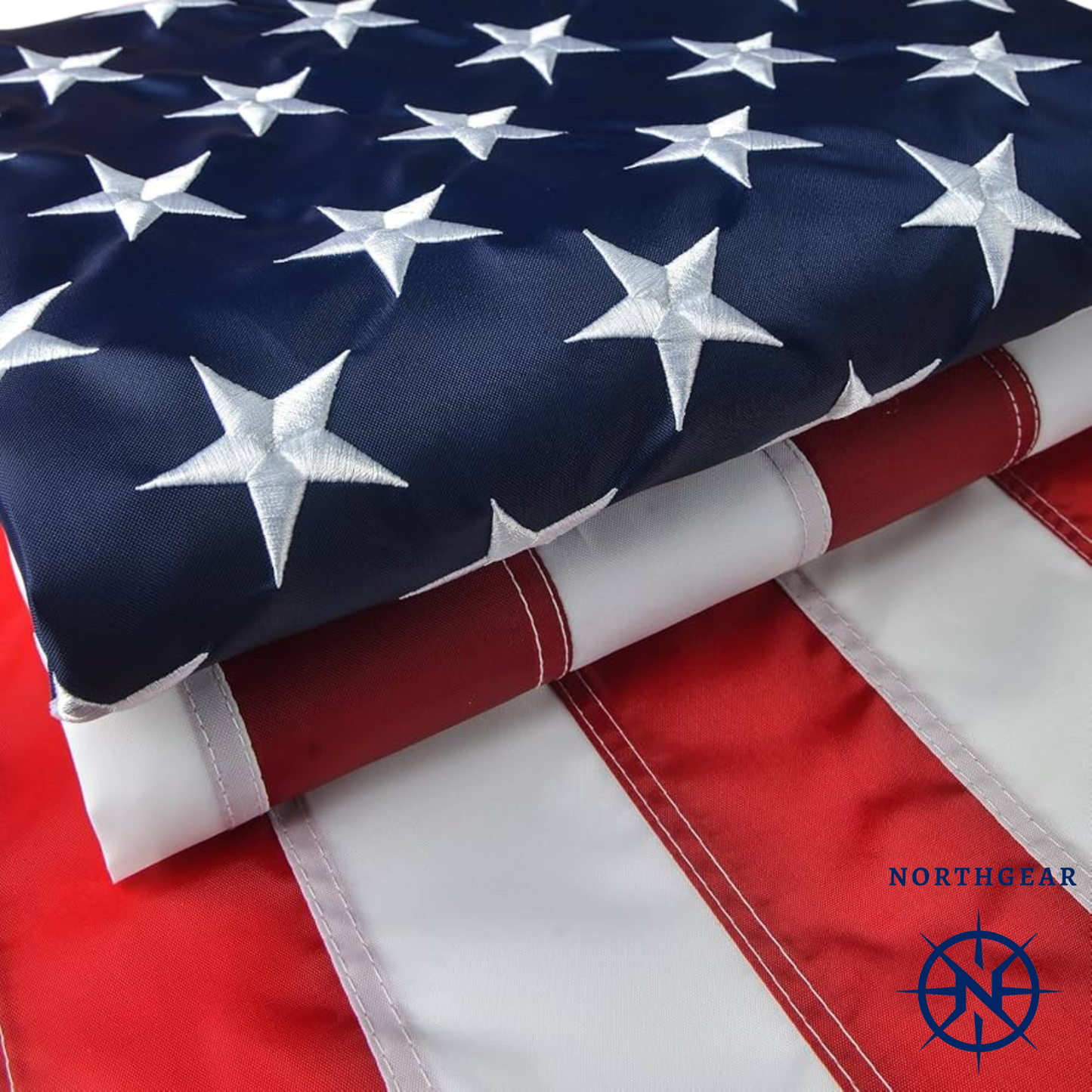 NorthGear™ American Boat Flag 2x3 ft – Made in USA Nylon Marine Flag with Brass Grommets