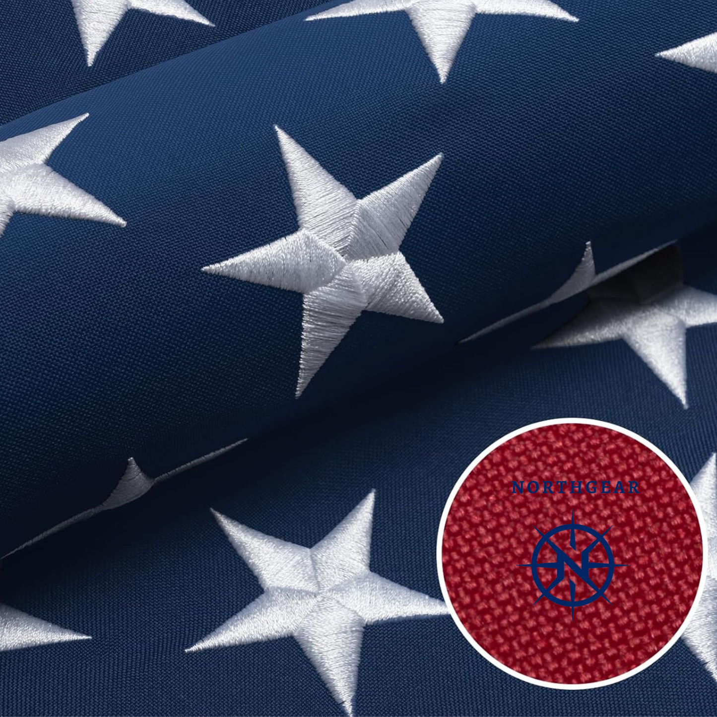 NorthGear™ American Boat Flag 2x3 ft – Made in USA Nylon Marine Flag with Brass Grommets