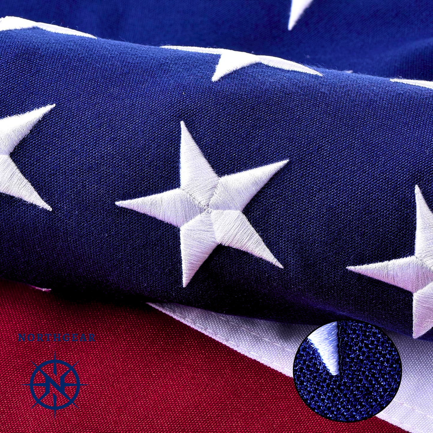 NorthGear™ American Boat Flag 2x3 ft – Made in USA Nylon Marine Flag with Brass Grommets