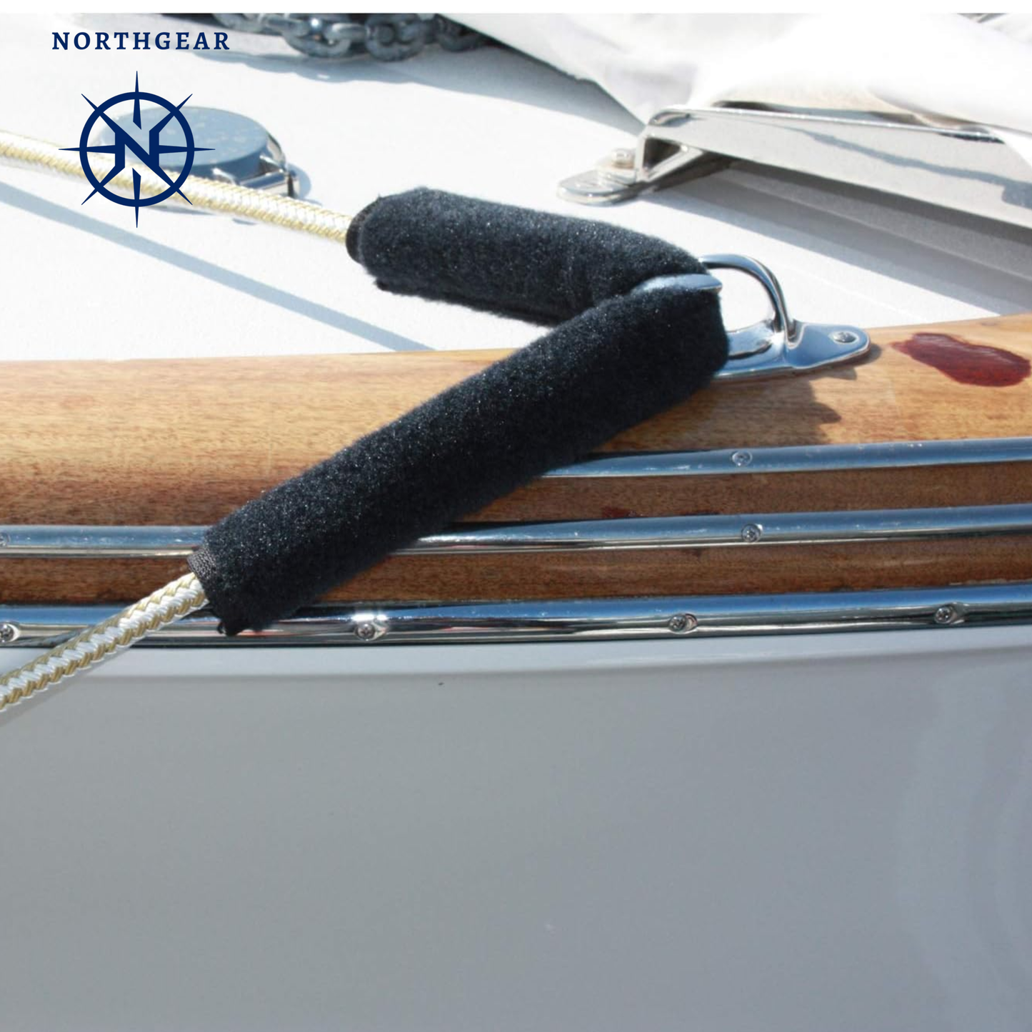 24" Black Dock Line Chafe Guards – 4-Piece Set (2-Pack Bundle) | Heavy-Duty Polypropylene Protection