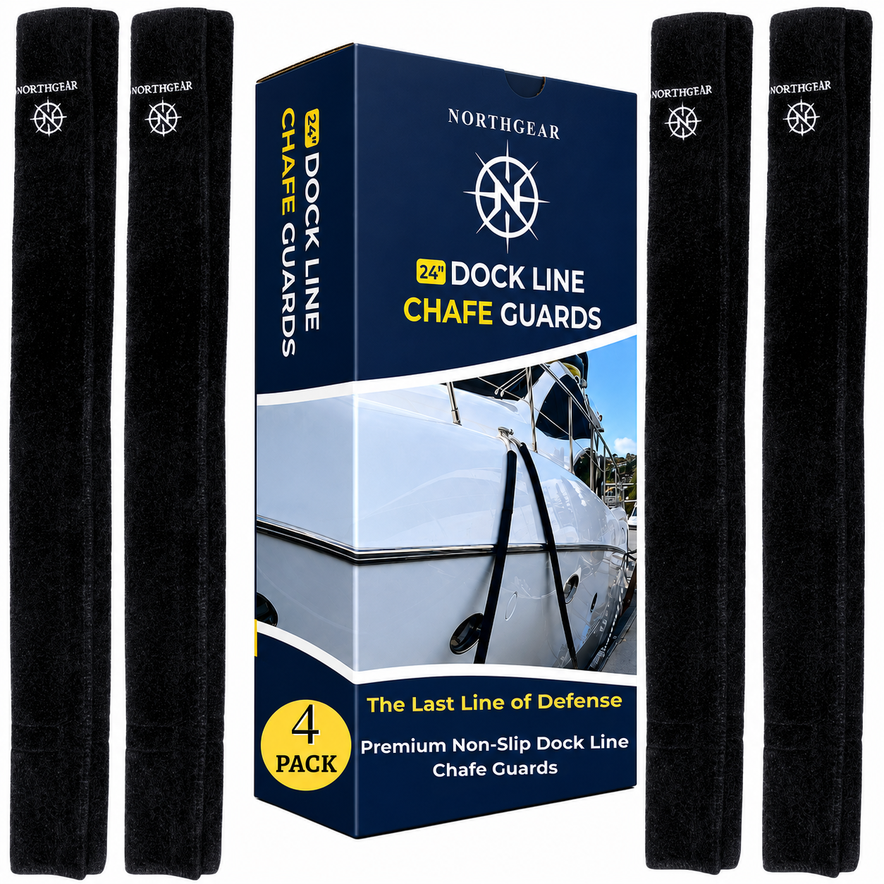 NORTHGEAR® Premium Non-Slip Dock Line Chafe Guards (4 Pack)