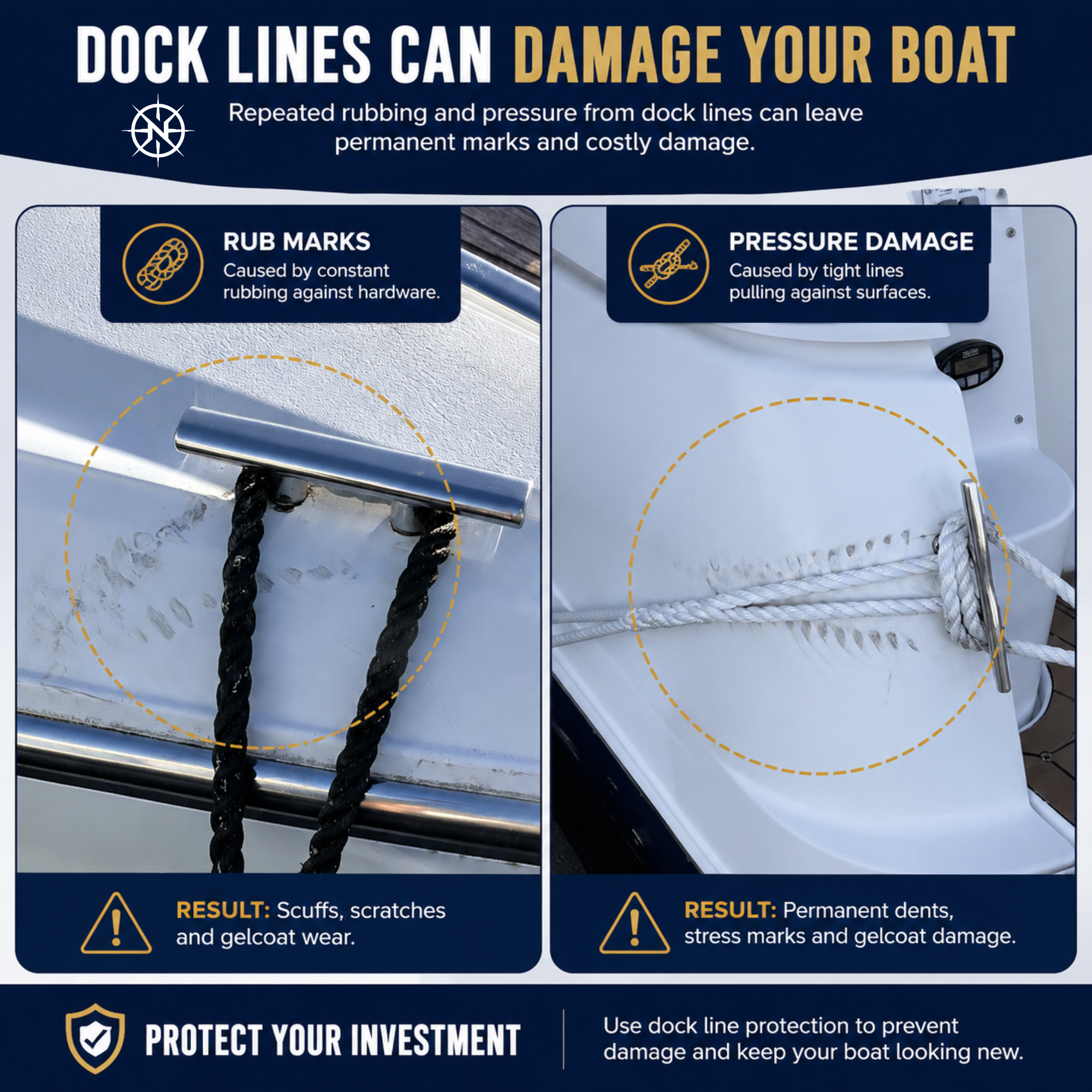 NORTHGEAR® Premium Non-Slip Dock Line Chafe Guards (4 Pack)