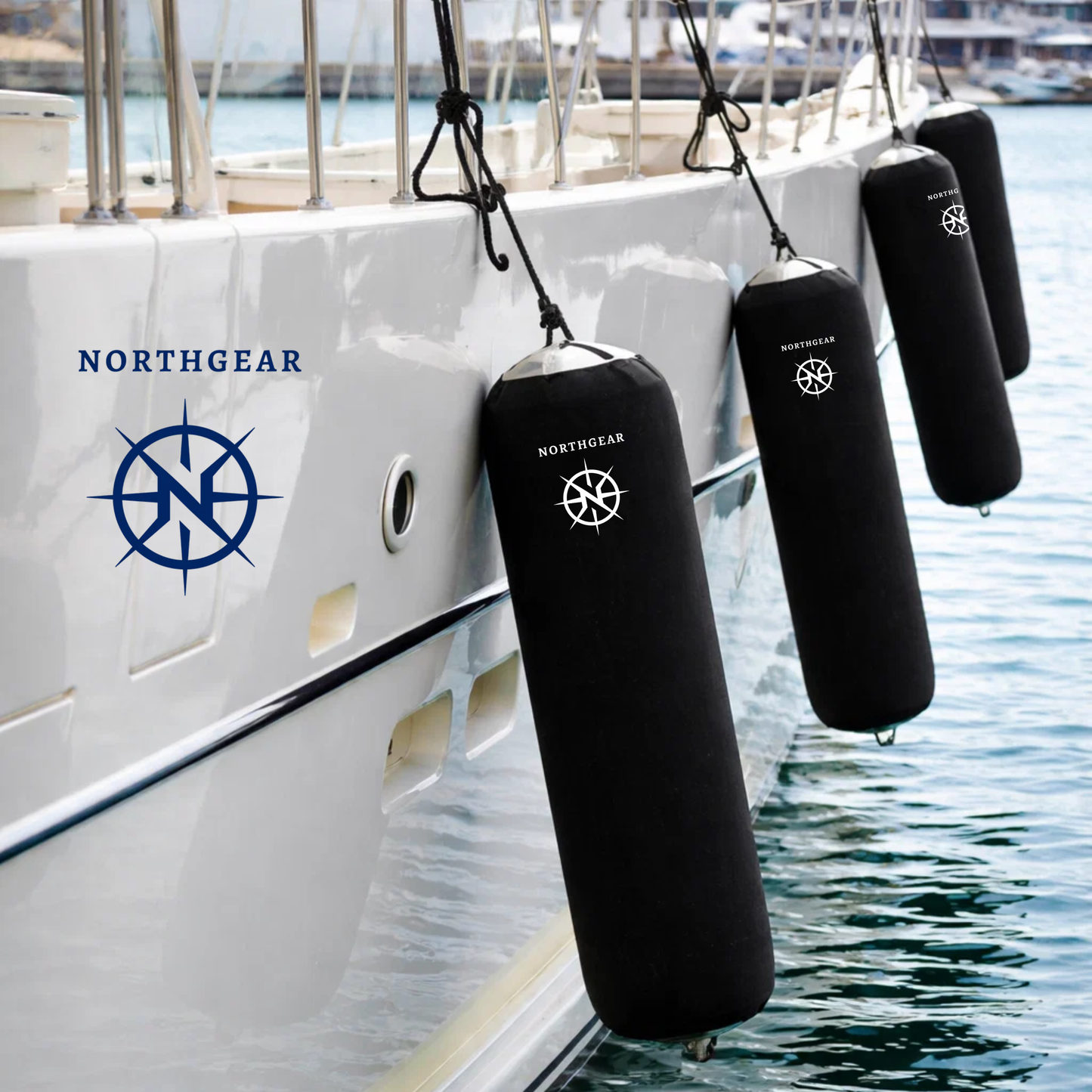 NORTHGEAR™ Premium Fender Covers – 23" Black Marine-Grade Protection
