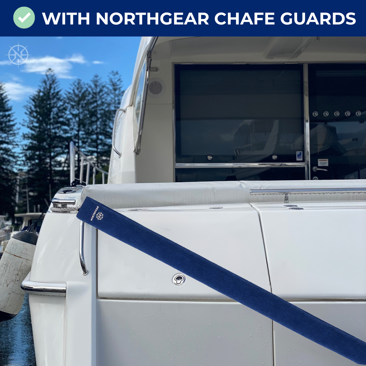 NORTHGEAR Extra Long 47" Non-Slip Dock Line Chafe Guards - Navy Blue