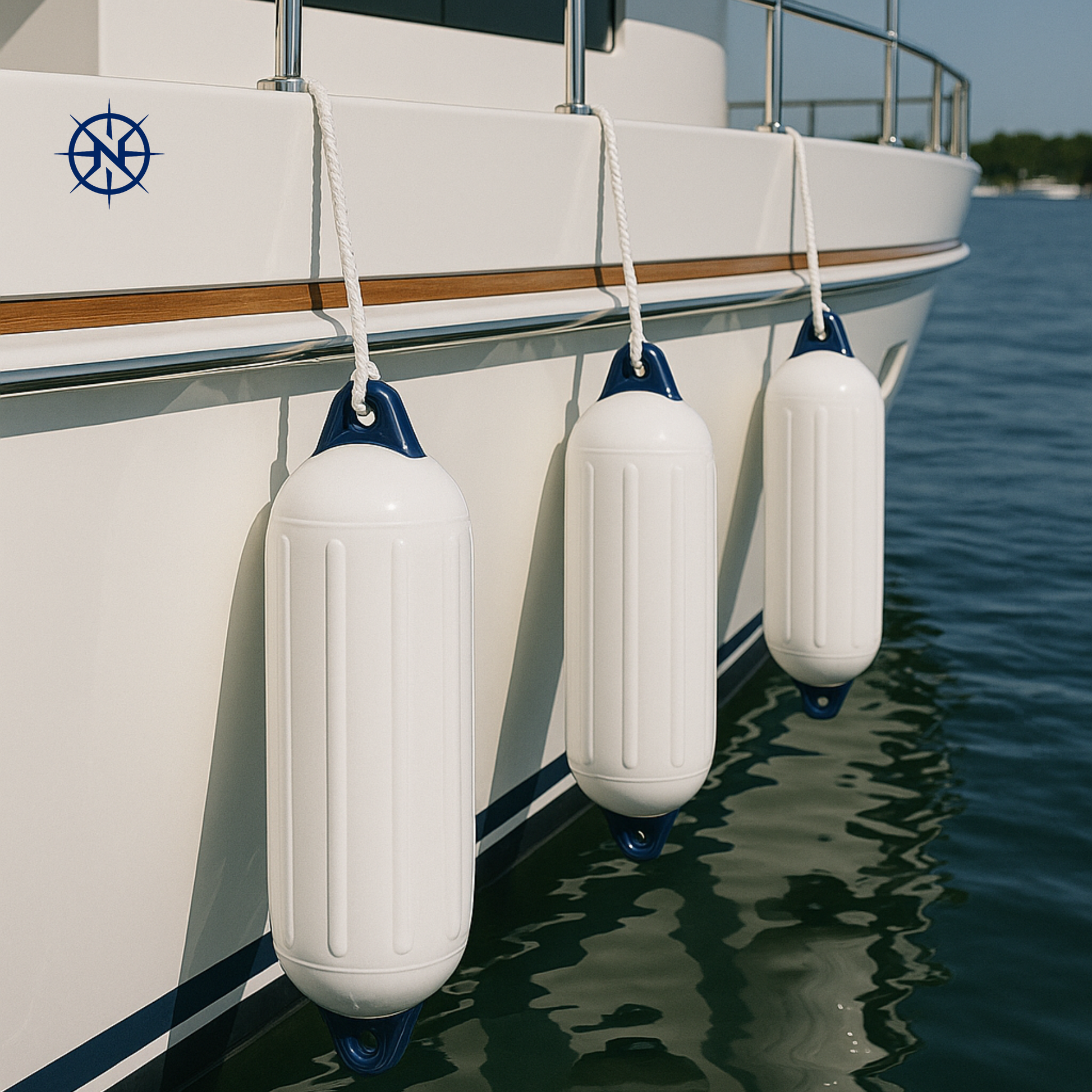 northgear boat fenders installed to protect your boat from impact scratches and damage for safe and reliable marine docking