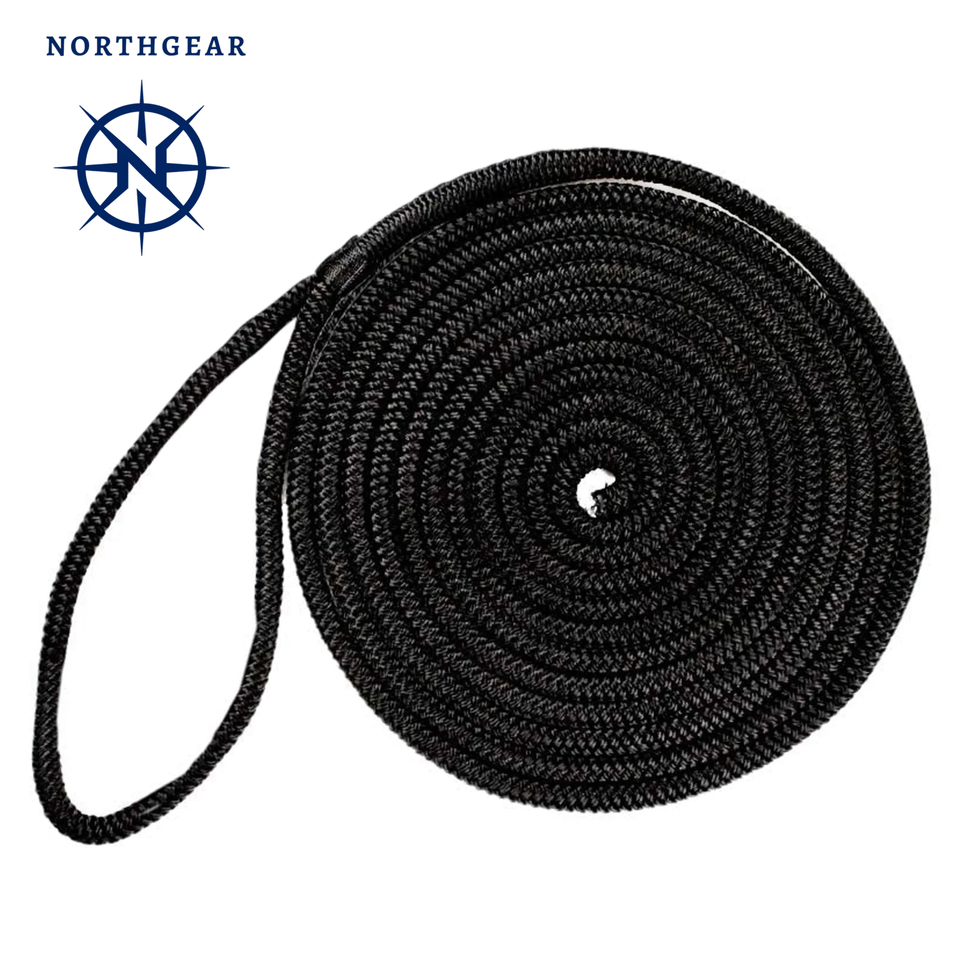 northgear dock line made from strong double braided rope for secure docking flexibility and long lasting marine performance