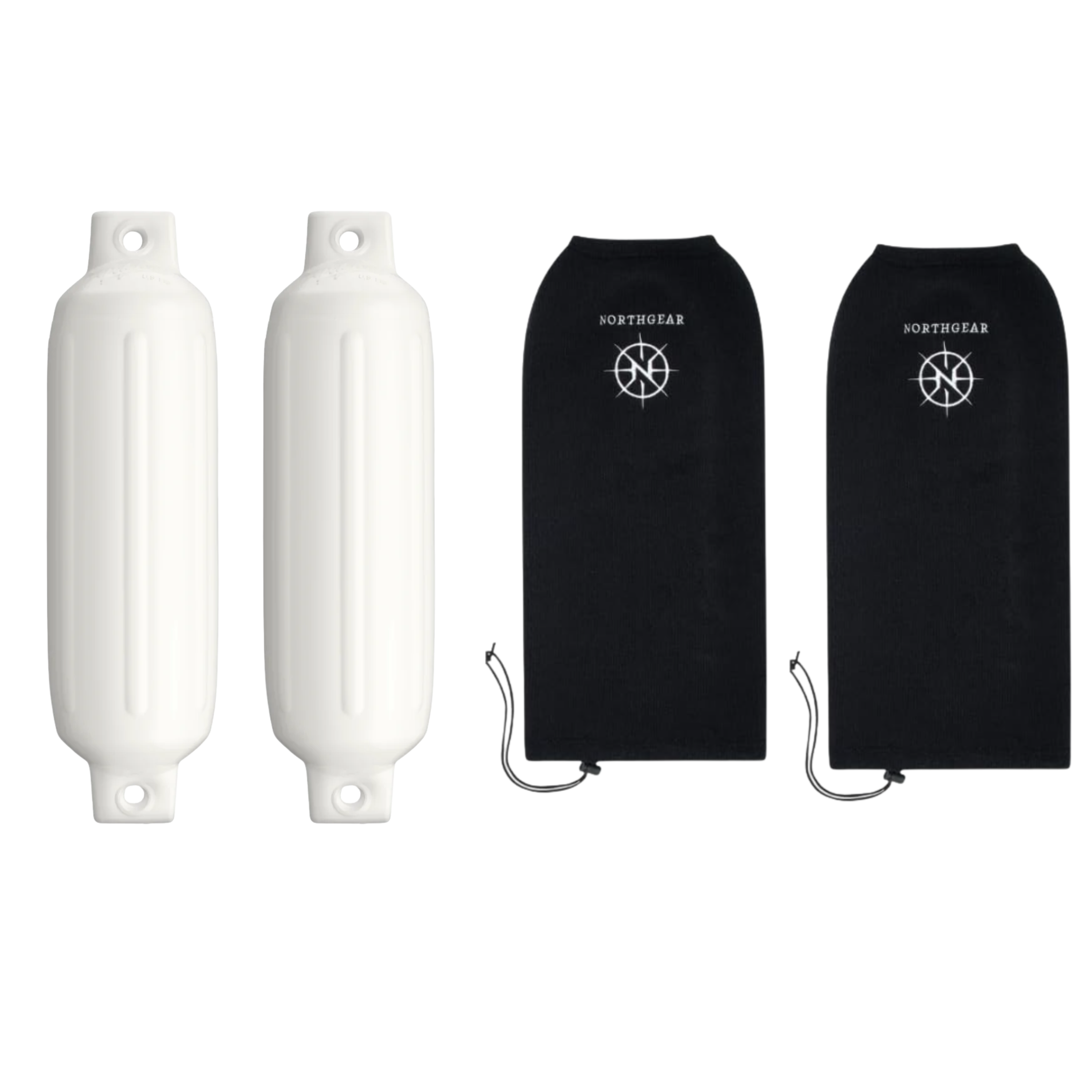 northgear fender bundle includes boat fenders and protective covers black for complete protection against scratches wear and damage during docking