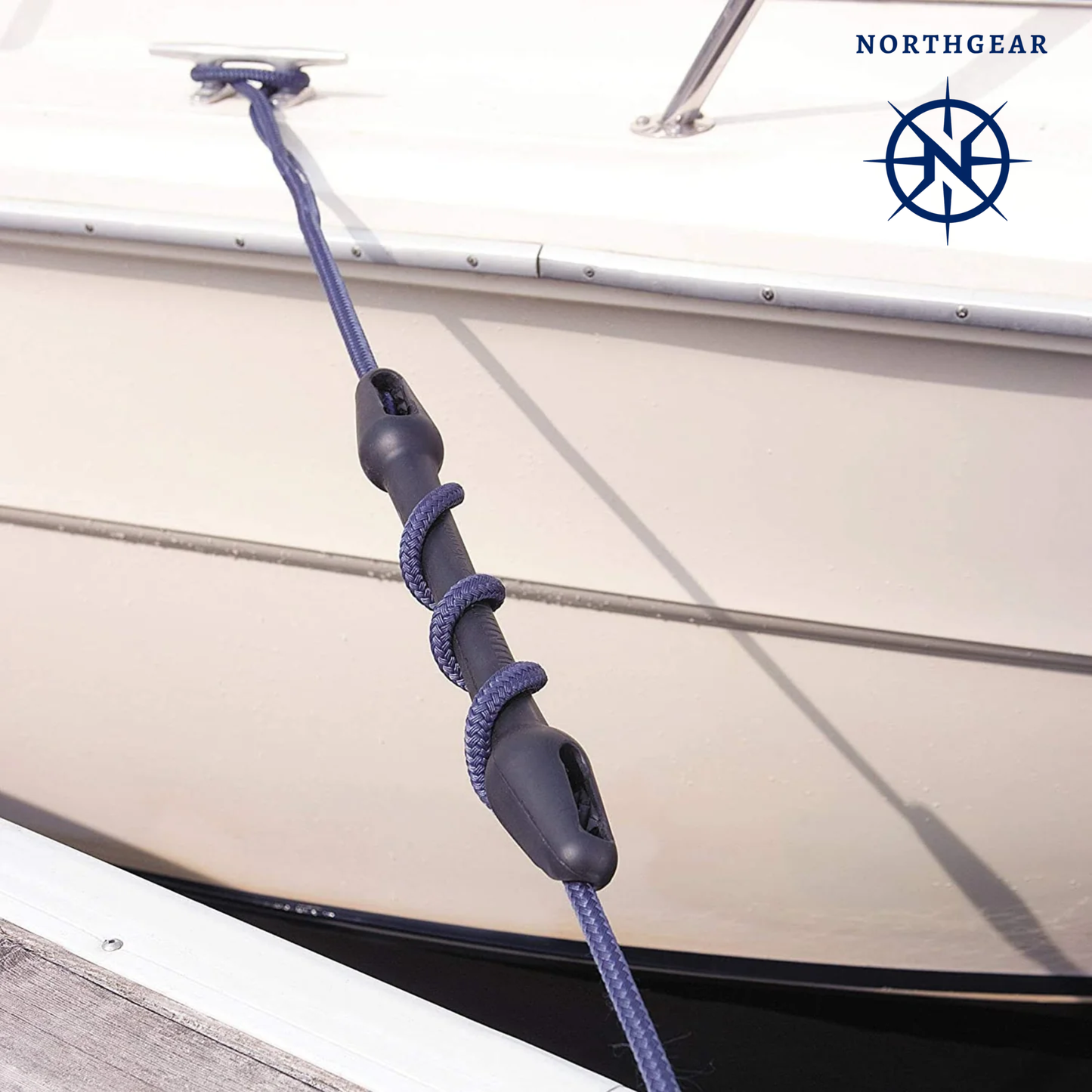 northgear heavy duty rubber mooring snubber reduces shock and tension on dock lines for smoother docking and improved boat protection