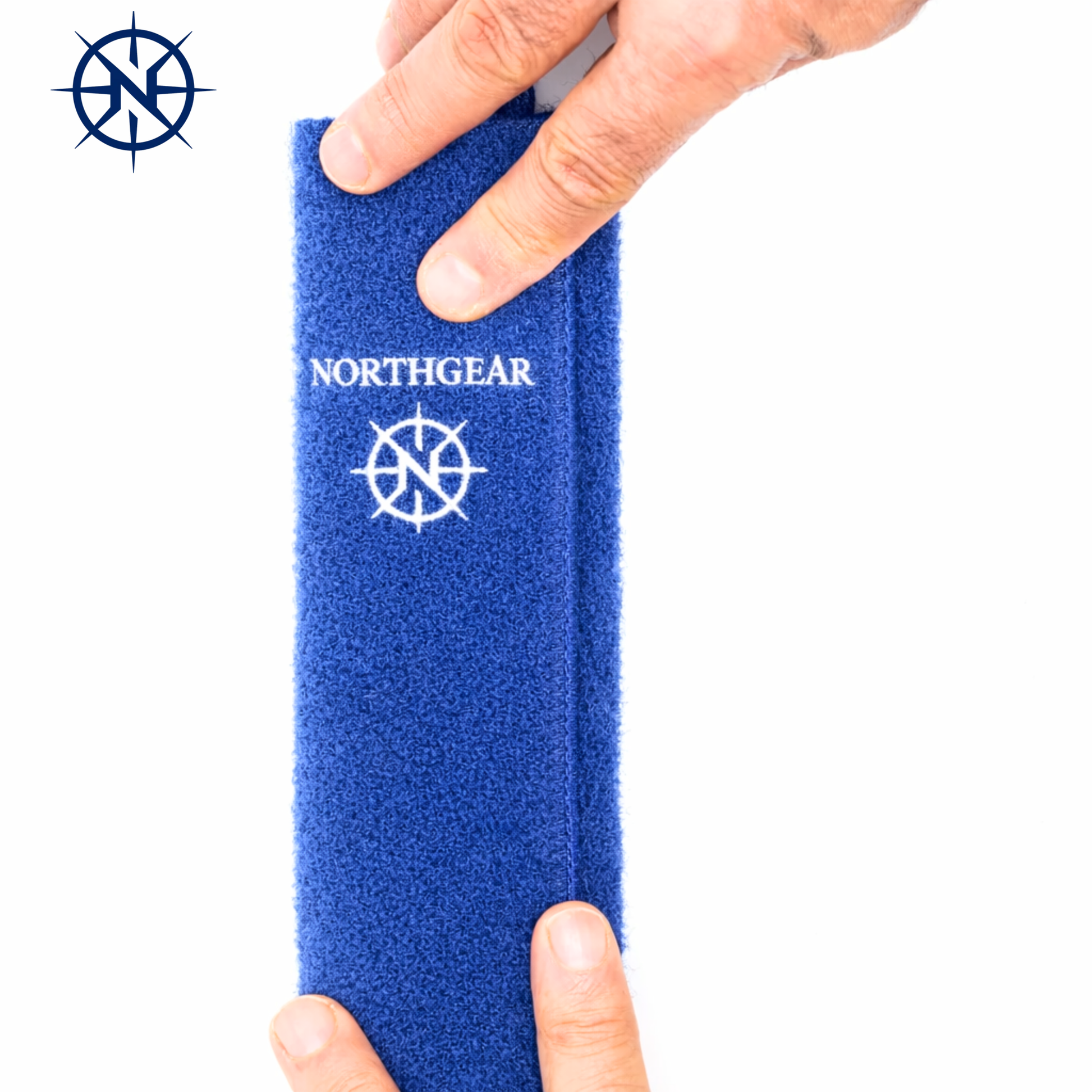 northgear navy chafe guard close up showing durable material designed to protect dock lines from friction wear and damage for long lasting marine use