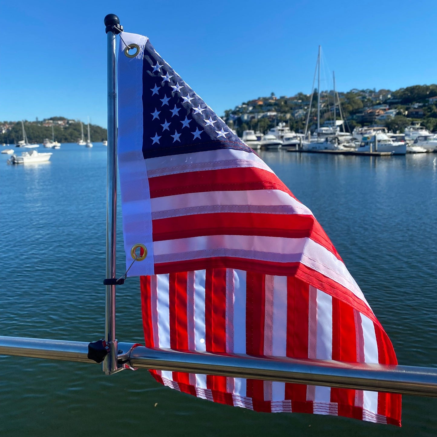 Northgear™ 18"Boat flag pole with 12''X18''American flag