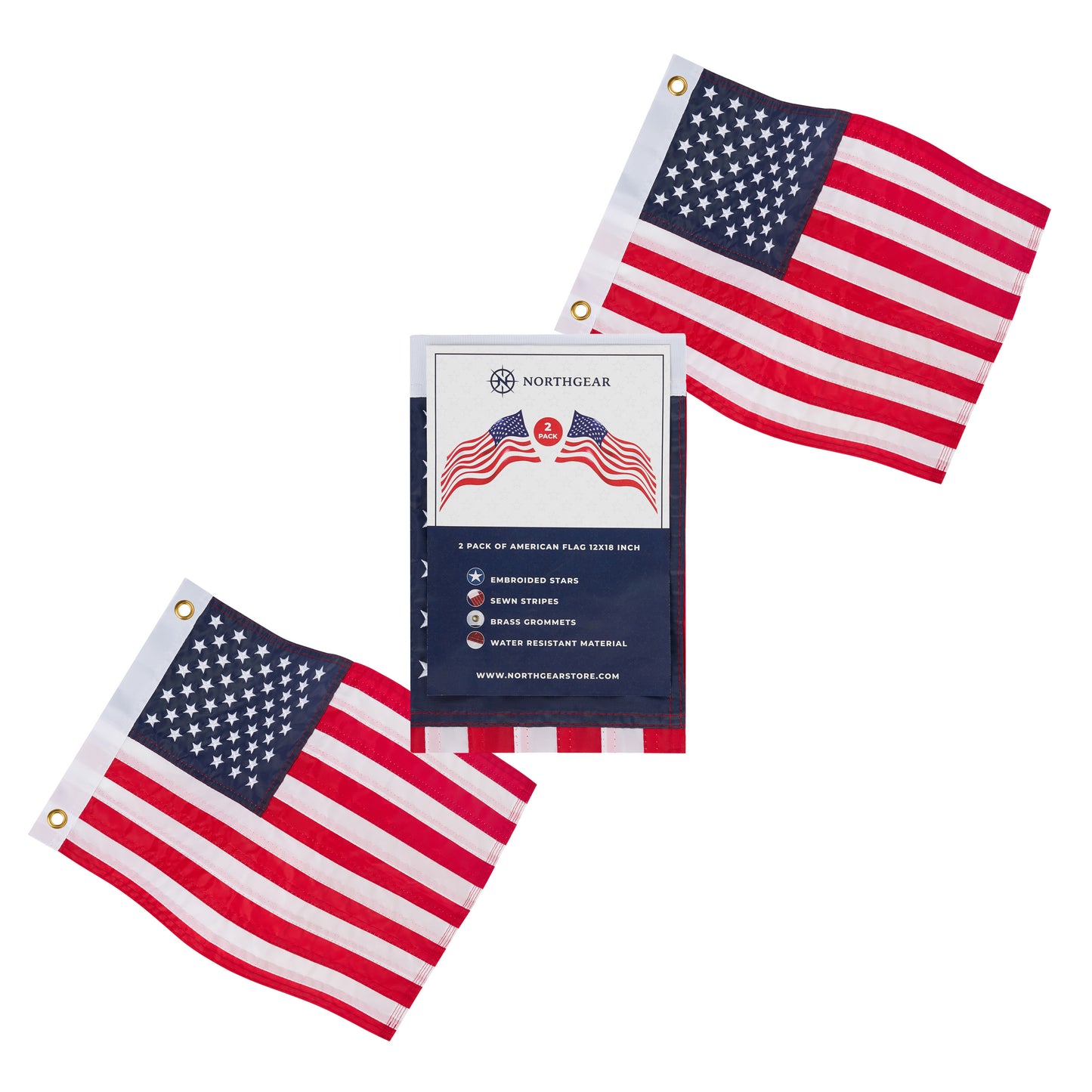 Northgear™ American boat flag | pack of 2